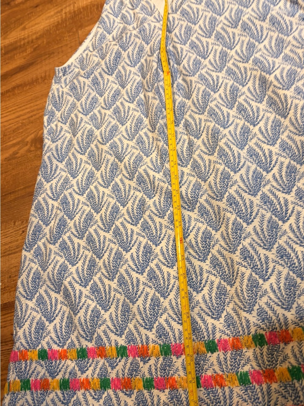 THML Blue & White Printed Halter Dress with Rainbow Embroidery - Picture 5 of 15